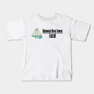 Delaware River Towns Local Logo - Black Text Kids T-Shirt